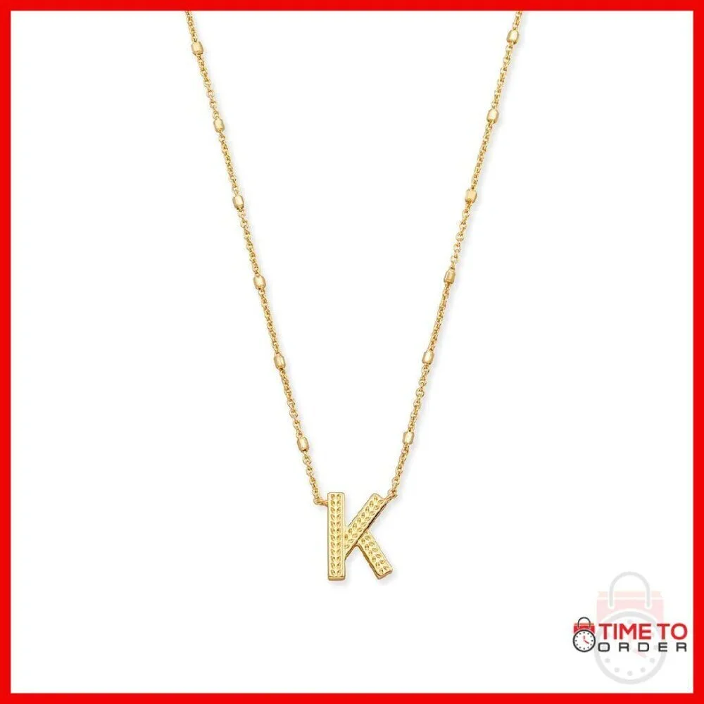 14k Gold-Plated Letter Pendant Necklace 19